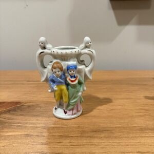 Vintage Porcelain Figurine Vase Couple Made in Japan